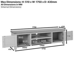 The Furniture Market Cheshire Whitewash Oak Extra Large Tv Stand Unit Up To 80 Widescreen Size - thumbnail 9