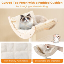 Costway 141Cm Tall Wooden Cat Tree Indoor Cats Multi-Level Kitten Tower - thumbnail 6