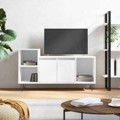 Berkfield Tv Cabinet High Gloss White 100X35X55 Cm Engineered Wood - image 1