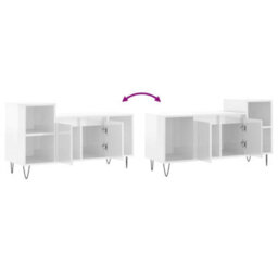 Berkfield Tv Cabinet High Gloss White 100X35X55 Cm Engineered Wood - thumbnail 9