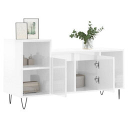 Berkfield Tv Cabinet High Gloss White 100X35X55 Cm Engineered Wood - thumbnail 4