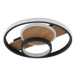Luminosa Lighting Luminosa Pikara 34.5Cm Integrated Led Semi Flush Ceiling Light Wood Look 3X Led 3000K - thumbnail 2