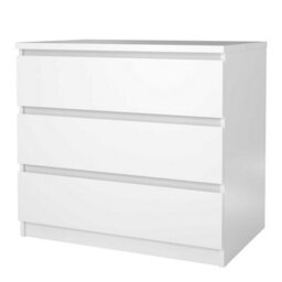 Wyld Haus Budapest 3-Drawer White Gloss Chest Of Drawers, Compact Wooden Storage - thumbnail 5