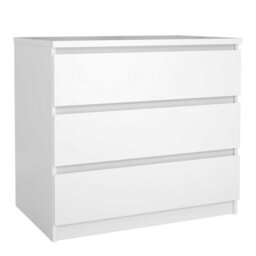 Wyld Haus Budapest 3-Drawer White Gloss Chest Of Drawers, Compact Wooden Storage - thumbnail 3
