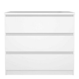 Wyld Haus Budapest 3-Drawer White Gloss Chest Of Drawers, Compact Wooden Storage - thumbnail 4