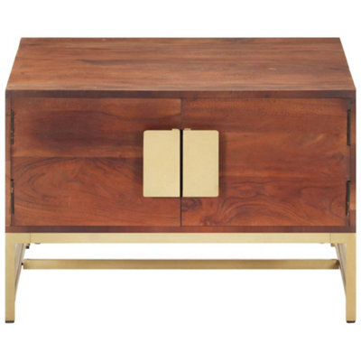 Berkfield Rustic Coffee Table Honey Brown 67X67X45 Cm Solid Acacia Wood - image 1