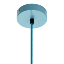 Orsina Modern Pastel Blue Pendant Light, Open Frame Hanging Lamp With Exposed Bulb Design, Compact Ceiling Fixture - thumbnail 6