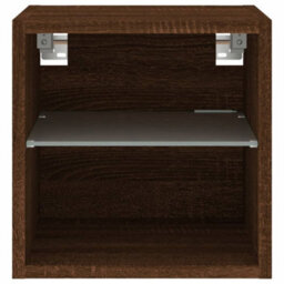 Walplus Tv Wall Cabinet With Led Lights Brown Oak 30X28.5X30 Cm - thumbnail 8