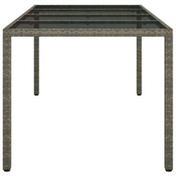 Berkfield Garden Dining Table Grey 190X90X75 Cm Poly Rattan - thumbnail 4