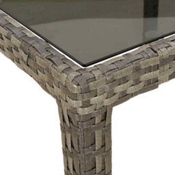 Berkfield Garden Dining Table Grey 190X90X75 Cm Poly Rattan - thumbnail 5