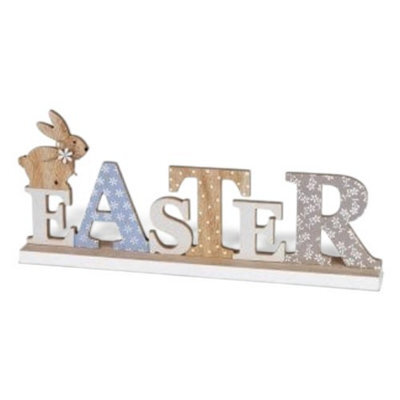 Heaven Sends Rustic Easter Wooden Sign - 43.5 X 19 Cm, Printed Crisp Lettering, Farmhouse-Style Seasonal Plaque