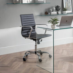 Oakham Executive Calder Office Chair In Black And Chrome - thumbnail 2