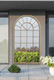 "Mirroroutlet - The Somerley - Large Country Sand Colour Arch Garden Mirror 71""x 40"" (180 X 103 Cm)" - thumbnail 2