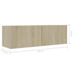 Berkfield Tv Cabinet Sonoma Oak 100X30X30 Cm Engineered Wood - thumbnail 9