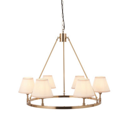 Loops Sophisticated Aged Brass Pendant Light With Vintage White Shades - image 1