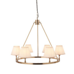 Loops Sophisticated Aged Brass Pendant Light With Vintage White Shades - thumbnail 1