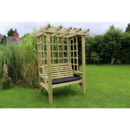 Churnet Valley Garden Furniture Ltd Beatrice Arbour - Sits 2 - L90 X W120 X H210 Cm - Minimal Assembly Required - Set Of Waterproof Cushions Included - thumbnail 3
