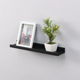 Spot On Dealz 48Cm Floating Shelves Set Of 2 Wall Shelves Photo Shelves Black - thumbnail 2