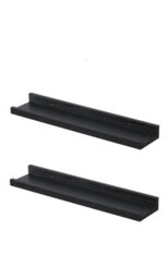 Spot On Dealz 48Cm Floating Shelves Set Of 2 Wall Shelves Photo Shelves Black - thumbnail 1