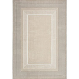 Modern Ivory Rug, 10mm Thickness Bordered Rug, Plain Rug, Anti-Shed Geometric Rug For Bedroom, Livingroom-160Cm X 221Cm - thumbnail 1