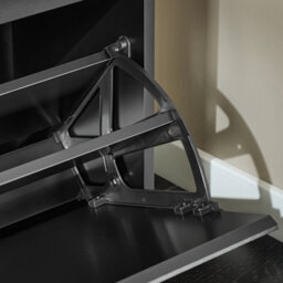 Sobuy Fsr98-L-Sch, Shoe Storage Bench With Cushion - Shoe Rack & Cabinet With Flip Drawers,black,w80Xd26Xh45 - thumbnail 5