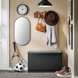 Sobuy Fsr98-L-Sch, Shoe Storage Bench With Cushion - Shoe Rack & Cabinet With Flip Drawers,black,w80Xd26Xh45 - thumbnail 7