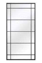 Mirroroutlet The Tabula Black Metal Framed Window Wall Or Leaner Garden Mirror 160Cm X 80Cm - thumbnail 2