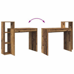 Berkfield Computer Desk Old Wood Engineered Wood Medium Computer Desk - thumbnail 8