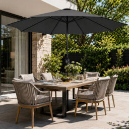 Shopnbits 3M Garden Parasol Umbrella Outdoor Patio Sun Shade Crank Tilt Uv Water Resistant Grey - thumbnail 8