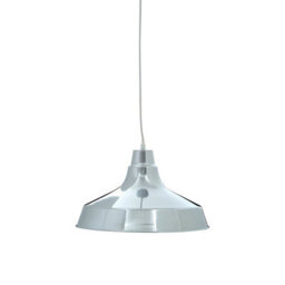 Orsina Chrome Metal Pendant Light, Reflective Chrome Ceiling Light With Wide Shade, Modern Pendant Lighting - thumbnail 1