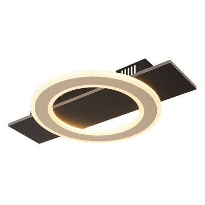 Luminosa Lighting Luminosa Jayden Integrated Led Semi Flush Ceiling Light Matt Black Led 3000K - image 1