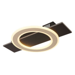 Luminosa Lighting Luminosa Jayden Integrated Led Semi Flush Ceiling Light Matt Black Led 3000K - thumbnail 1