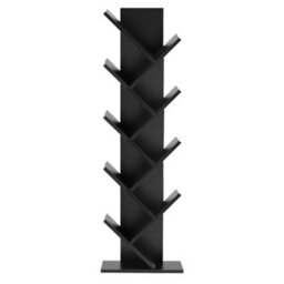 Living And Home 9 Shelf Black Rustic Standing Tree Bookcase Wood Display Rack  400 X 1320 mm - thumbnail 4