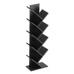 Living And Home 9 Shelf Black Rustic Standing Tree Bookcase Wood Display Rack  400 X 1320 mm - thumbnail 5
