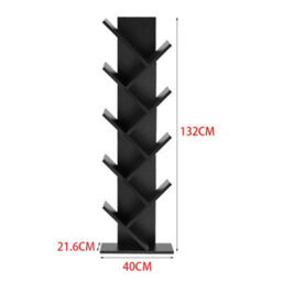 Living And Home 9 Shelf Black Rustic Standing Tree Bookcase Wood Display Rack  400 X 1320 mm - thumbnail 6