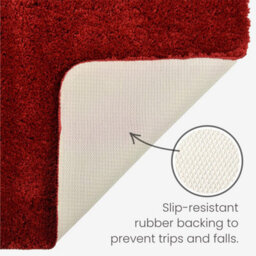 Allure Bath Fashions Deep Pile Microfibre Non Slip Bath Mat Set - Burgundy - thumbnail 4