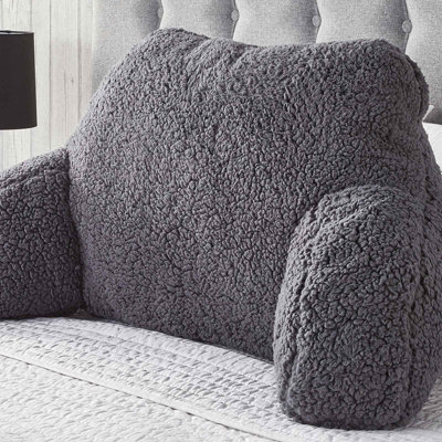 OHS Teddy Fleece Bed Reading Cushion Pillow With Arms Lumbar Support - image 1