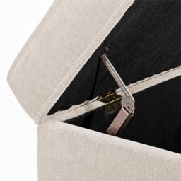 Furniturebox Uk Jasper Cream Linen-Look Fabric Storage Footstool - thumbnail 4
