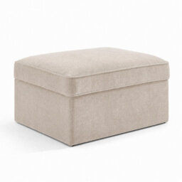 Furniturebox Uk Jasper Cream Linen-Look Fabric Storage Footstool - thumbnail 2