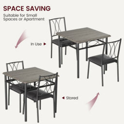 3 Pcs Dining Table Set For 2 Kitchen Table Dinette With Upholstered Chairs - thumbnail 3