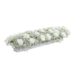 Living And Home Artificial White Rose Flowers Arrangement For Home Wedding Decoration - thumbnail 4