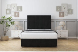 "Comfort Royal Black Plush Ottoman Bed Base With 26"" Strutted Headboard 3' Single"