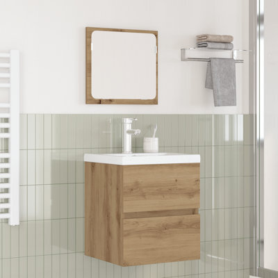Berkfield Bathroom Furniture Set 3 Pcs Black Oak And White Standard - image 1
