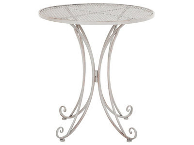 Beliani Foldable Bistro Table Grey Metal Shabby Chic French Round W71 X L71 X H75Cm - image 1