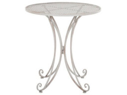 Beliani Foldable Bistro Table Grey Metal Shabby Chic French Round W71 X L71 X H75Cm - thumbnail 1