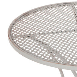 Beliani Foldable Bistro Table Grey Metal Shabby Chic French Round W71 X L71 X H75Cm - thumbnail 4