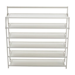 Darphe White 6 Tier Foldable Bamboo Shoe Rack No Assembly Required - thumbnail 3