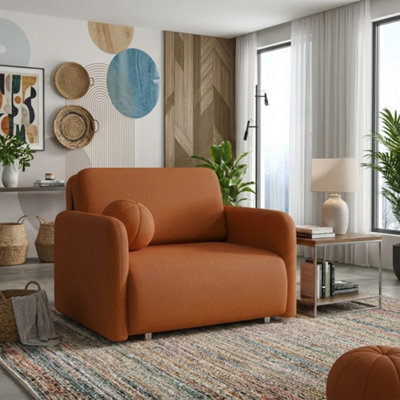Viva Sun I Sofa Bed Chair With Sleeping Function And Bedding Storage Chipboard Frame Metal Legs 100X103X85Cm Orange - image 1