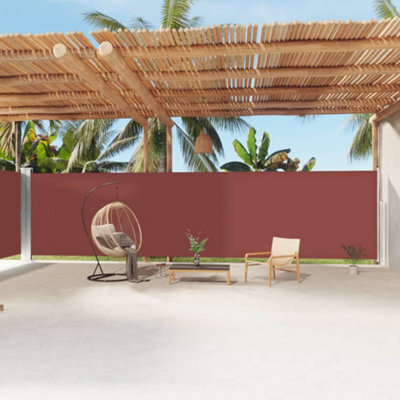 Walplus Retractable Side Awning Garden Sun Shade Canopy Gazebo For Back Door, Porch, Patio Brown 200X1200 Cm - image 1