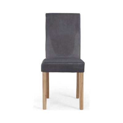 Furniture 48 Evie Grey Velvet Dining Chairs (Pair)
